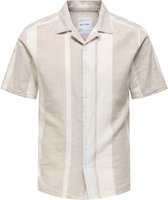 ONLY & SONS ONSCAIDEN SS STRIPE LINEN RESORT SHIRT Heren Overhemd - Maat S