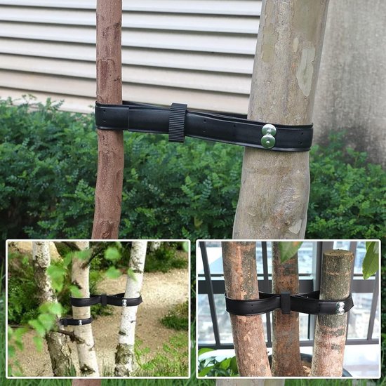 Set van 2 Boombinders 90 cm, Robuust en Verstelbaar met Gesp voor Ondersteuning van Bomen en Heesters — afbeelding 4