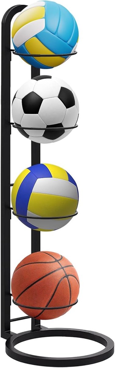 Opbergrek voor Basketbal en Voetbal, Verwijderbare Cube Stand van Koolstofstaal, Verticale Organizer voor Sportballen zoals Basketbal, Voetbal en Volleybal