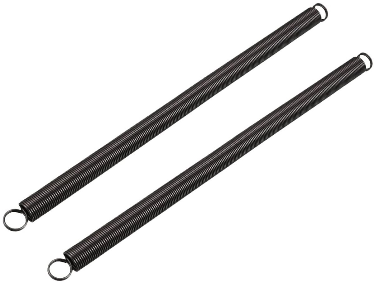 Dubbele Haak Tension Spring 300mm 2 Stuks Metaal Verlengveer voor Industriële Machines Zwart