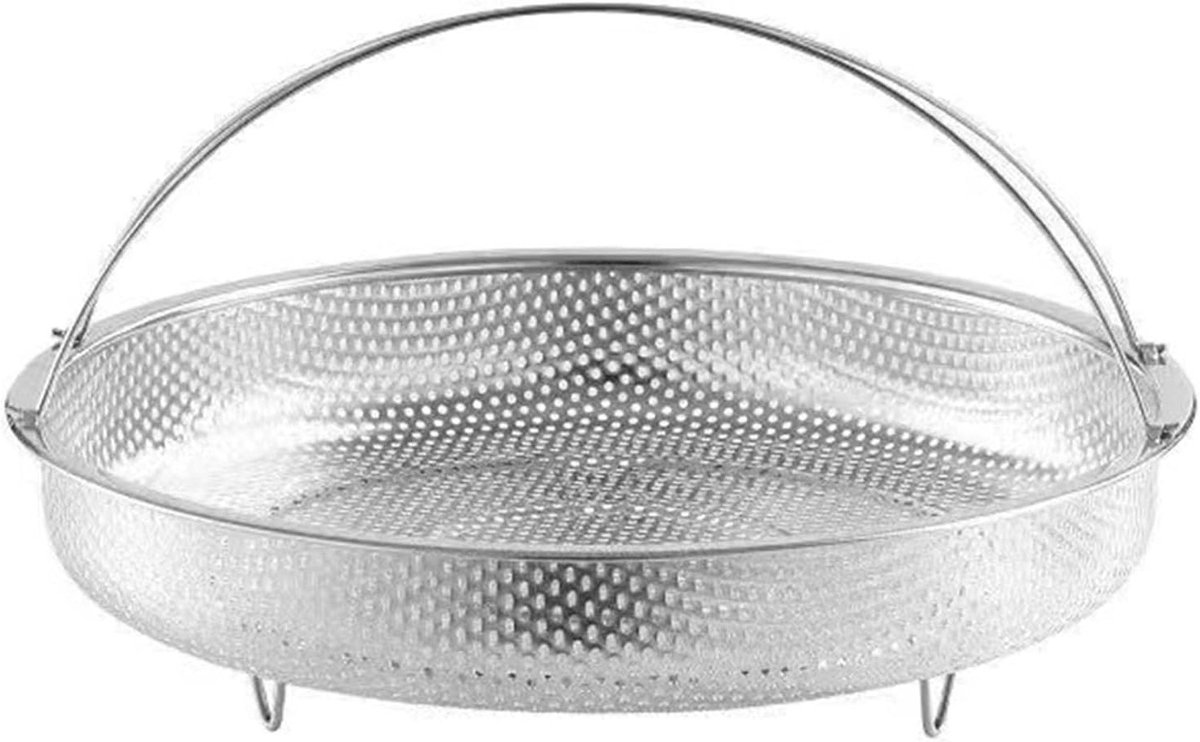 Ronde Stoommand van RVS, 22.5 cm - Multifunctionele Stomer voor Groenten en Panformaten, Ideaal voor Gezond Koken en Stomen