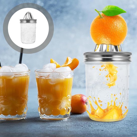 Citrusvruchtenpers voor Limoenen en Citroenen - Draagbare Juicer met Bewaarpot en Brede Opening voor Groenten en Fruit — afbeelding 2