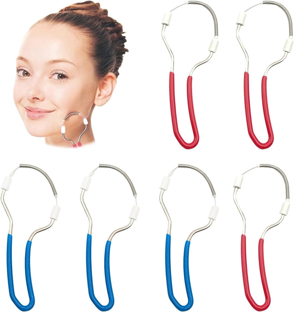 Effectieve Epilators voor Gezichtsbeharing - 6 Stuks Draad Tools voor Bovenlip, Kin en Wangen voor Vrouwen en Meisjes