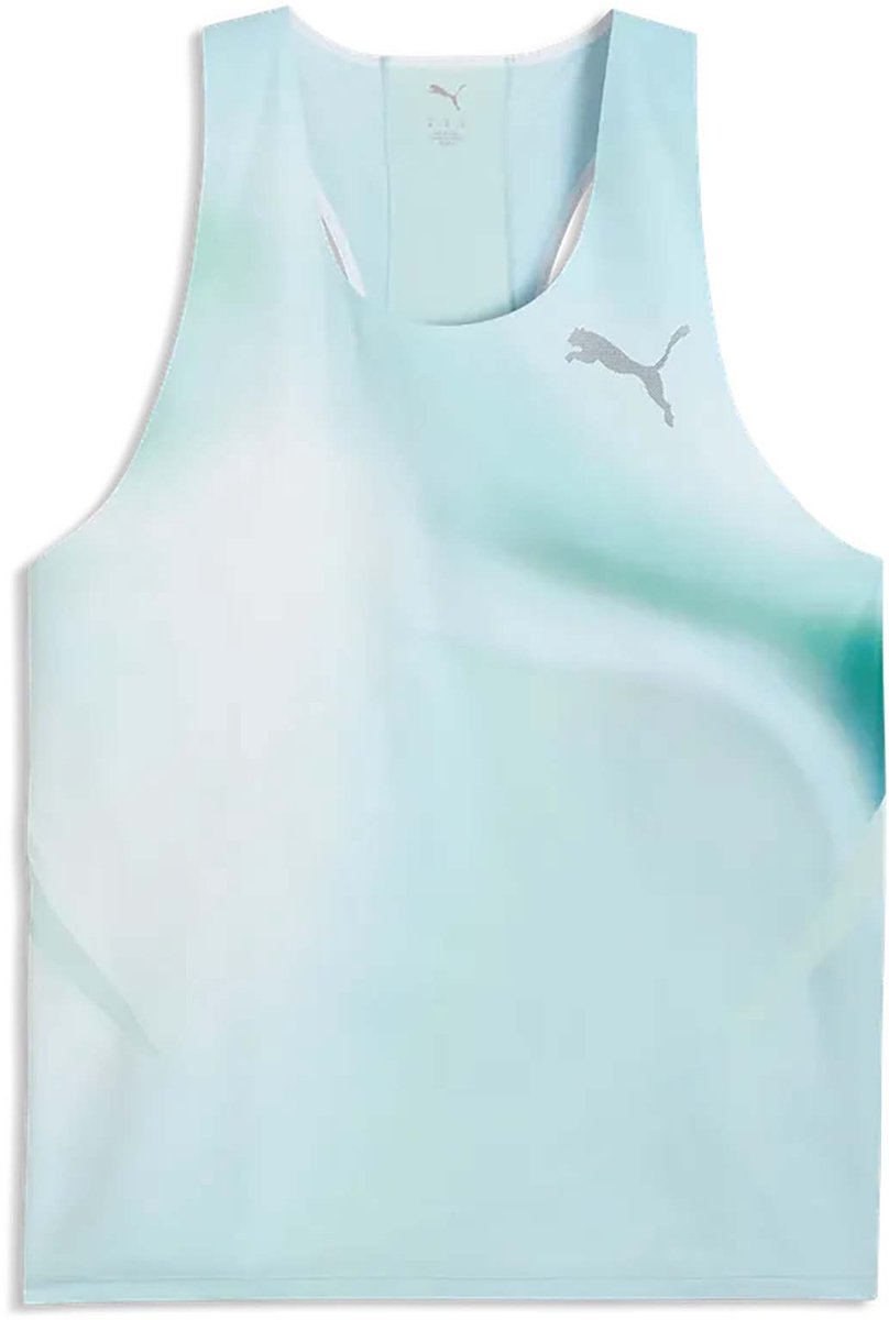 Puma M Lightspeed Ultraweave Graphic Singlet Tanktop Sportswear Volwassen Blauw