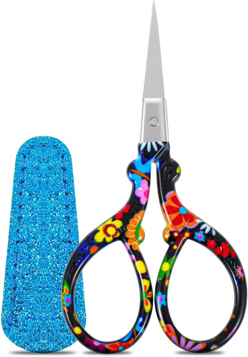 Kleine Scharen voor Knutselen, Borduren en Naaien met Leren Hoes - Perfect voor Precisiewerk en Appliqué