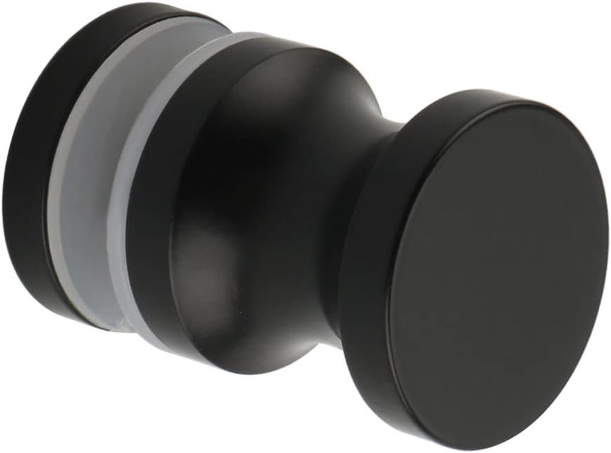 Ronde Deurklink voor Douchedeur - Massief RVS Deurklink 30mm - Mat Zwart Afwerking voor Badkamer en Douchegebruik