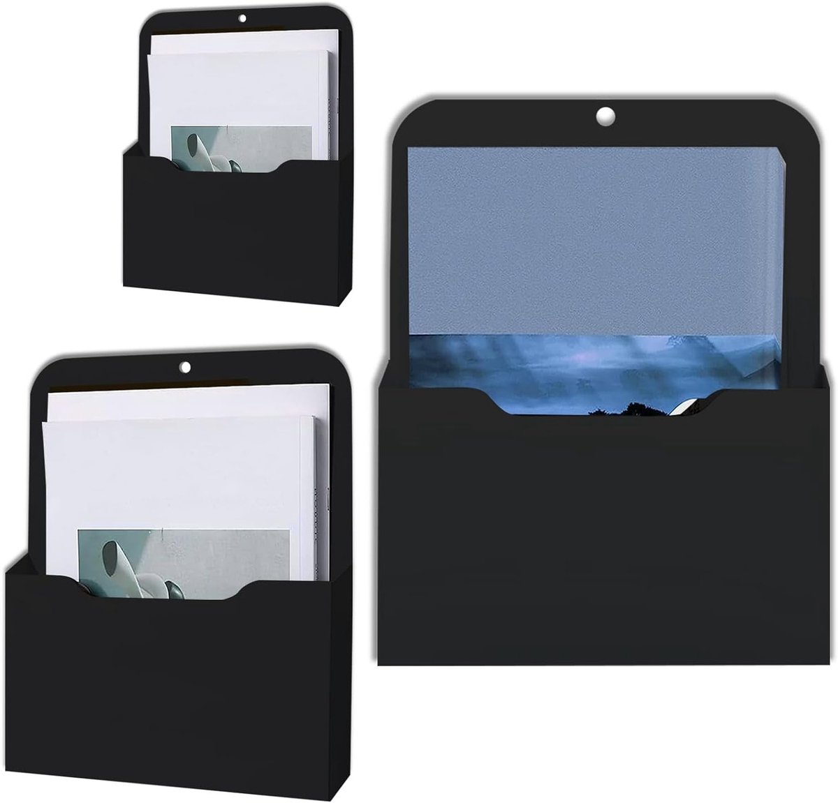 Documenthouders met Magnetische Bevestiging - 3 Stuks in Diverse Maten voor A4 en Briefpapier - Ideaal voor Kantoor, Thuis en Whiteboards