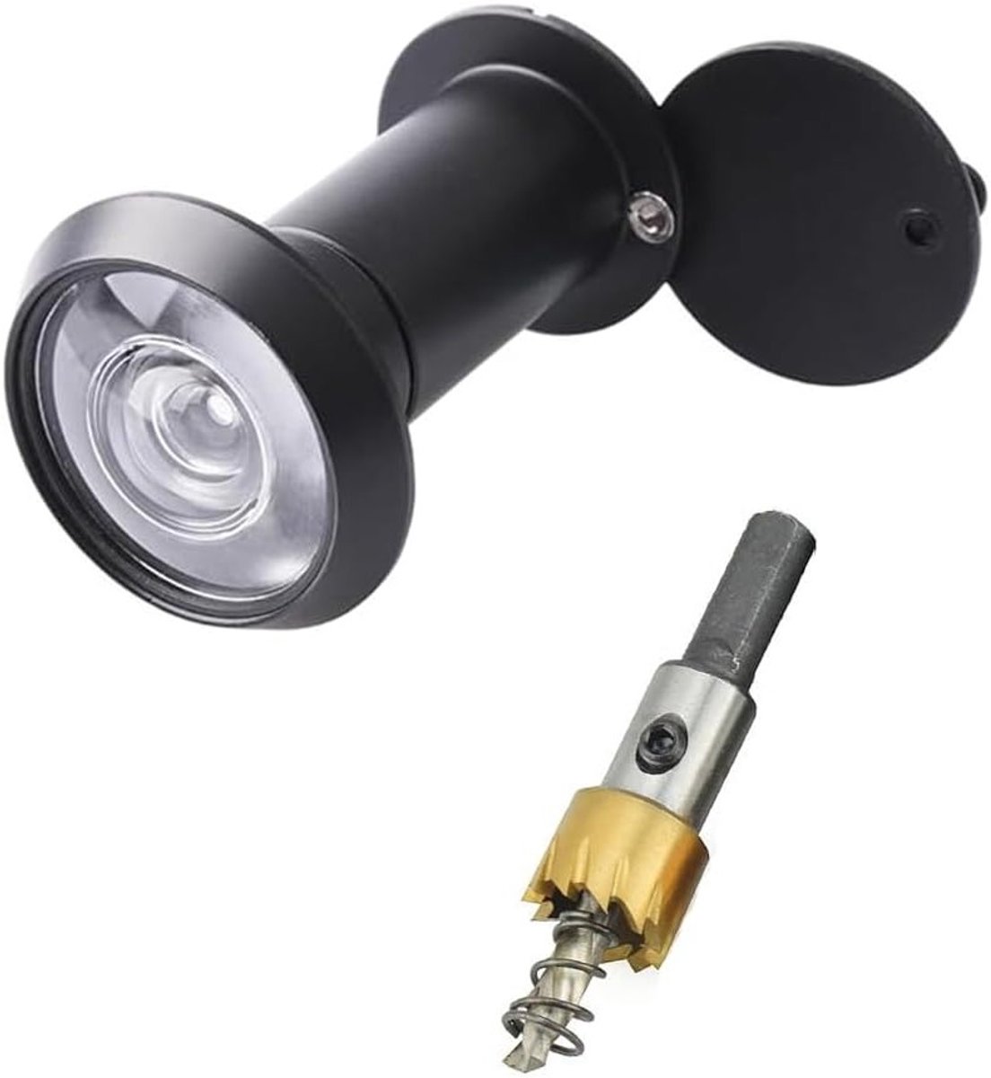 Deurspion met Privacy Scherm, 220° Hoek, Optisch Glas, 16 mm Boorgat, Verstelbare Lengte voor Dikke Deuren van 35-60 mm, Veiligheid en Privacy voor Thuisgebruik