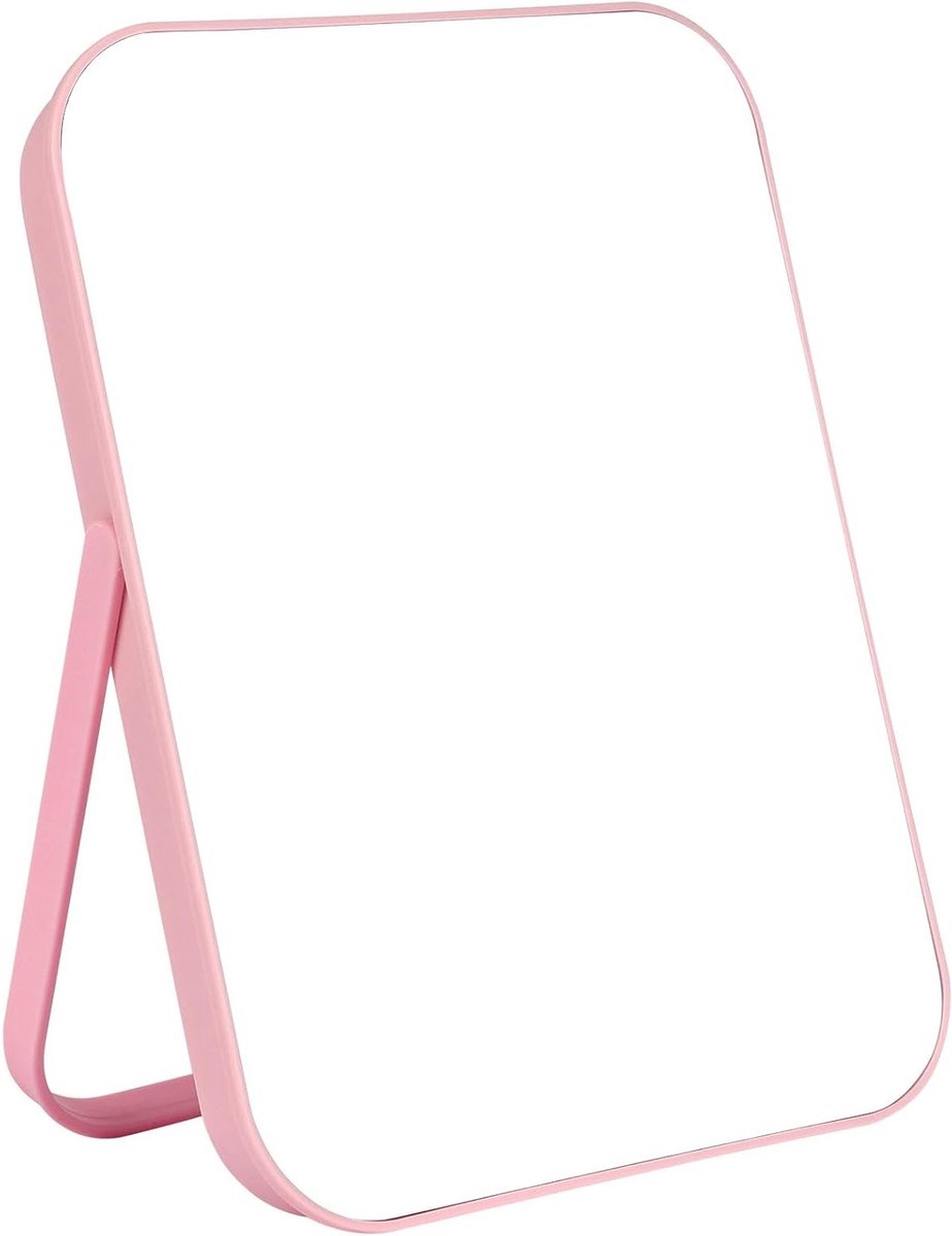 Super HD Tafelspiegel 17.5 x 24 cm, Vouwbare en Draagbare Cosmeticaspiegel voor Thuis en Reizen (Roze)