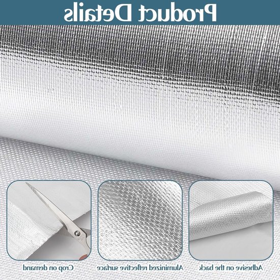60 x 280 cm Aluminized Hittebeschermingsmat, Thermische Barrière, Hechting, Isolatie, Reflecterend Materiaal en Hoge Temperatuur Bescherming van Merkloos — afbeelding 2