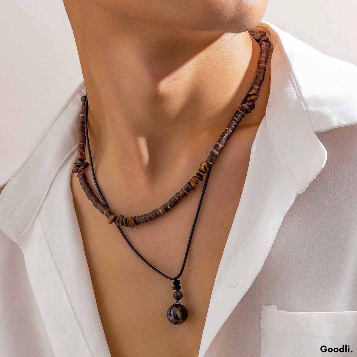 2-Delige Ketting Set – Handgemaakt – Bohemian Halsketting met Tijgeroog Kralen – Verstelbaar – Unisex Boho Sieraad – Perfect Cadeau voor Mannen & Vrouwen – Ideaal voor Festival, Strand, Vakantie & Dagelijks Gebruik — afbeelding 2