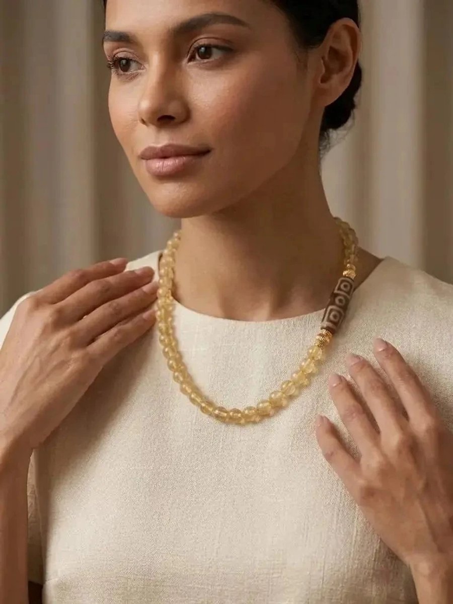Dorvina Natuurlijk Steen Sieraad Sitrin Steen en Akik Sans Tilsimli Bolluk,Nese Steen Bohem Dames Ketting