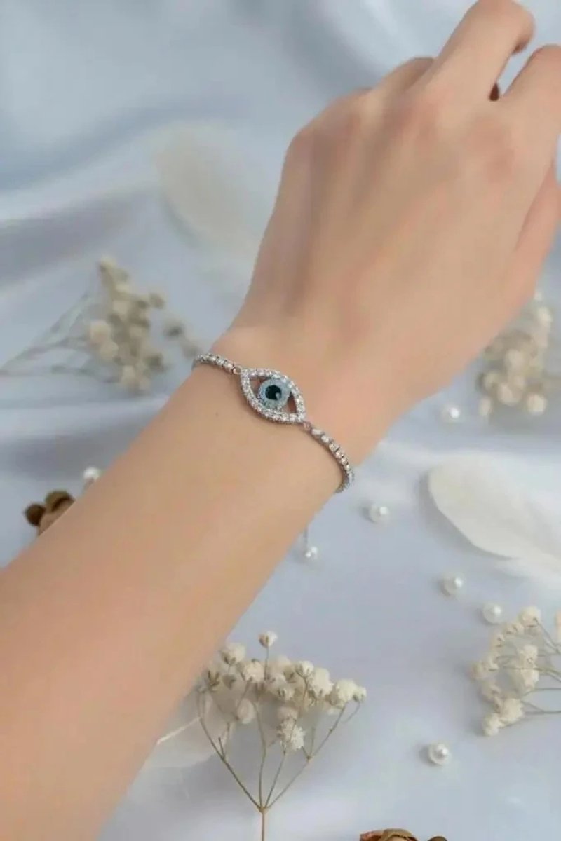 Dorvina Oog Model Zirkonia Zilverkleurig Verstelbaar Su Yolu Armband Verkleurt Niet | Stijlvol en Duurzaam Sieraad