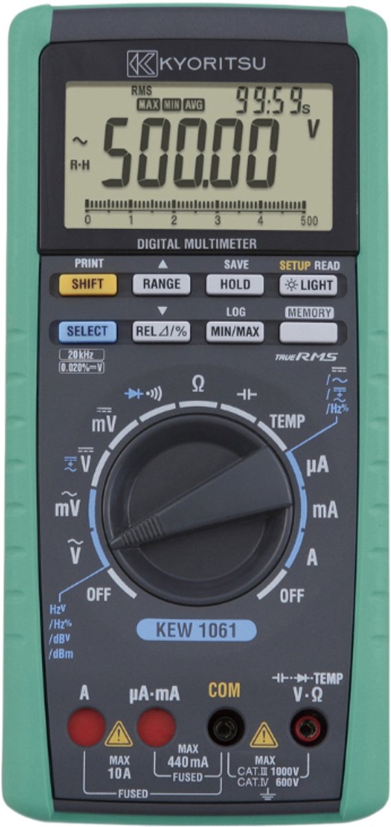 Kyoritsu digitale TRMS multimeter, incl. logging functie (1061)