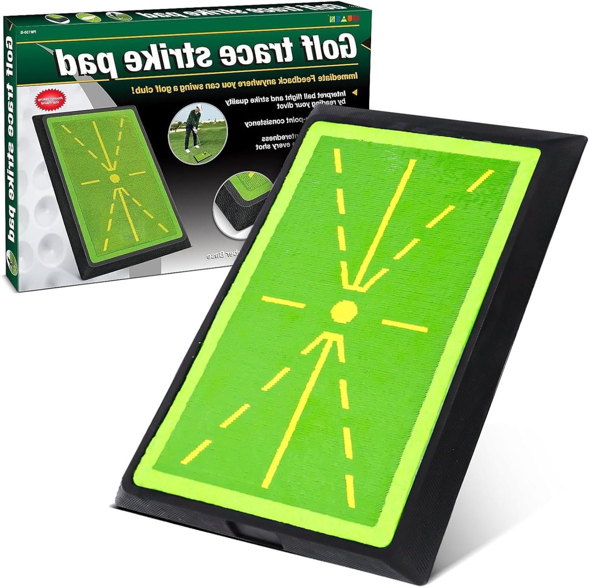 Golf Swing Mat met Antislip Rubberbasis - Draagbare Golf Trainingsmat voor Binnen en Buiten, Ideaal voor Beginners en Kinderen, 30x40cm