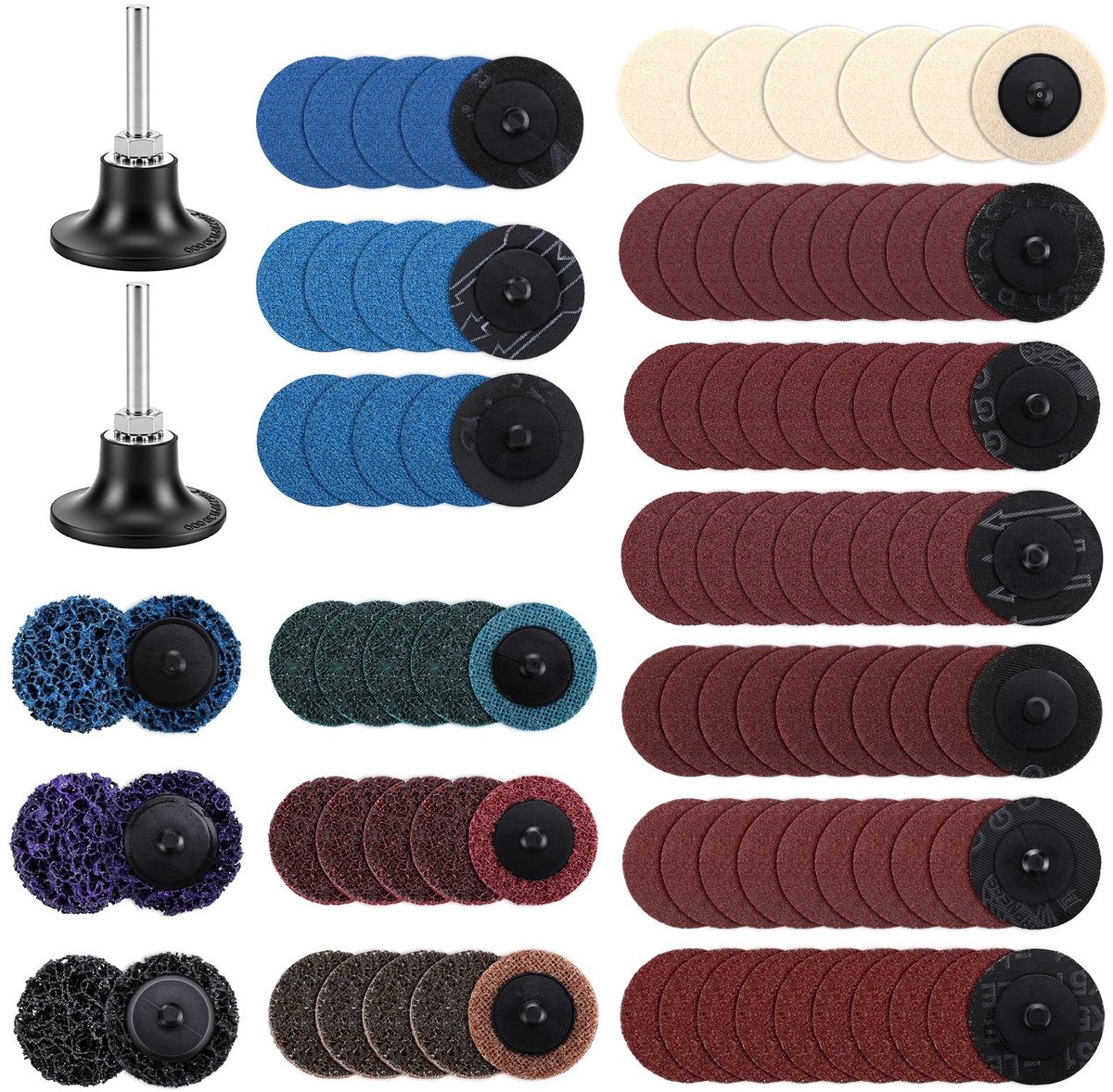 Yosoo Polishing Disc Set - 104-delige Alumina Oxide en Nonwoven Schijfset voor Schuren en Polijsten