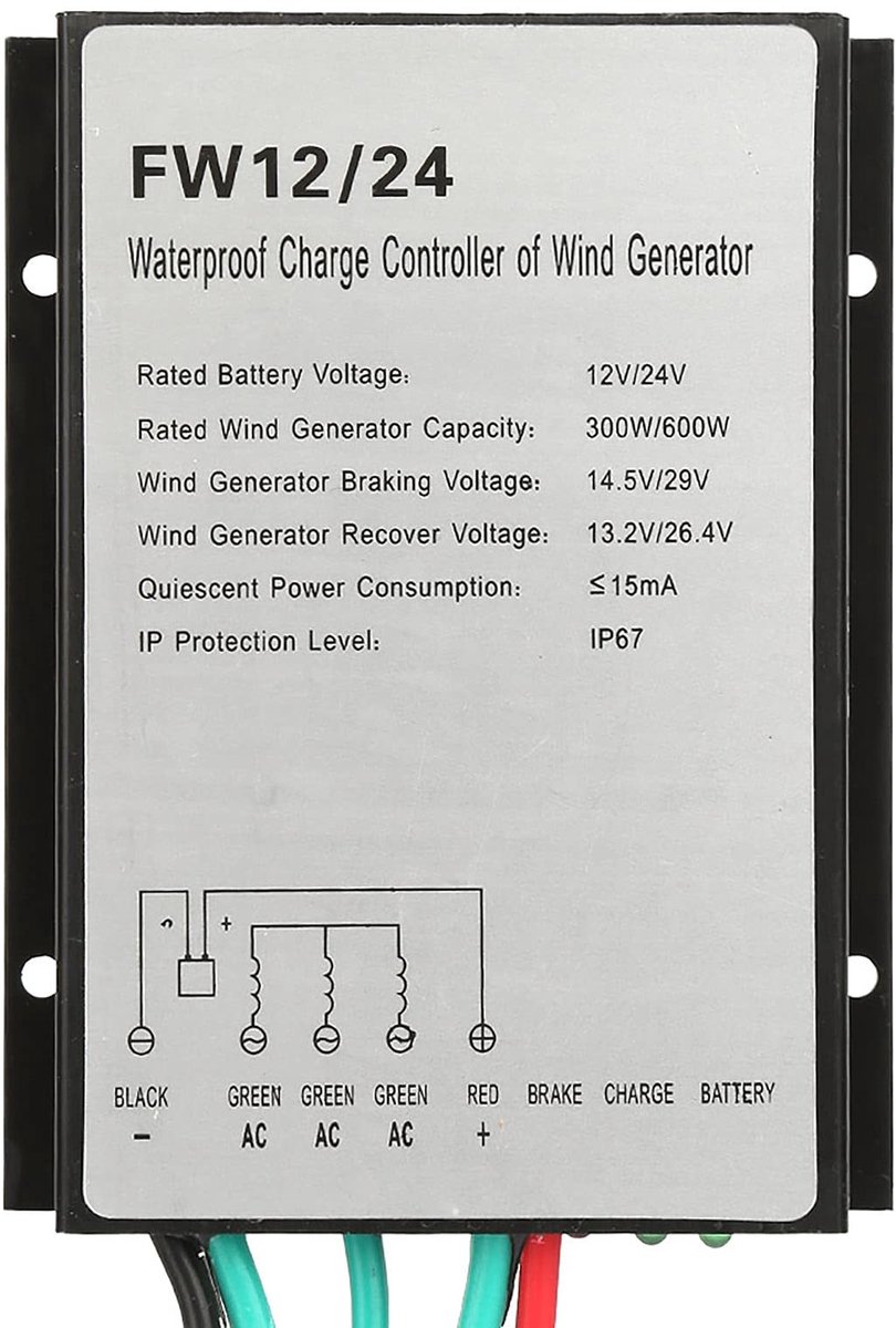 ONF3 - Windturbine Controller - Professionele Laadregelaar - Waterdicht - Voor 12V Windgenerator - Ideaal voor Duurzame Energie - Voor Thuisgebruik