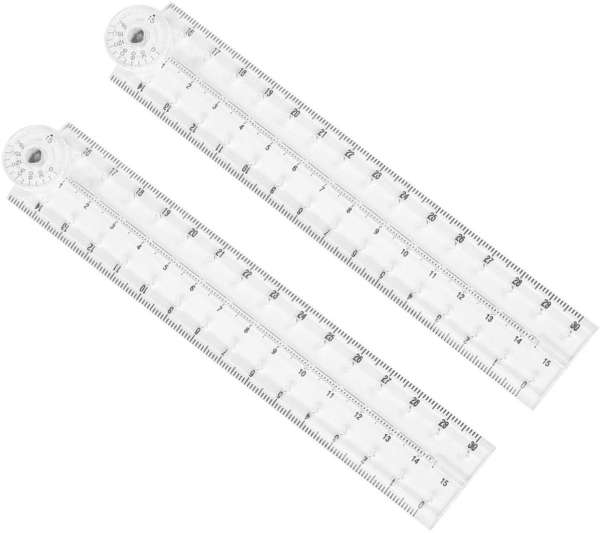 aladdien - Transparante Vouwlinialen - Onbreekbare Polycarbonaat Linialen - Creatieve Projecten - Dubbele Schaal - Precisie Linialen - Geschikt voor..