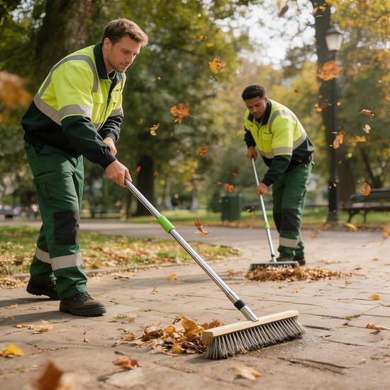 Draadreinigingsborstel - Schuurbezem Vloer - Terras Reinigen - Verstelbare Telescoopsteel - 160 cm Lengte - Niet gespecificeerd — afbeelding 2