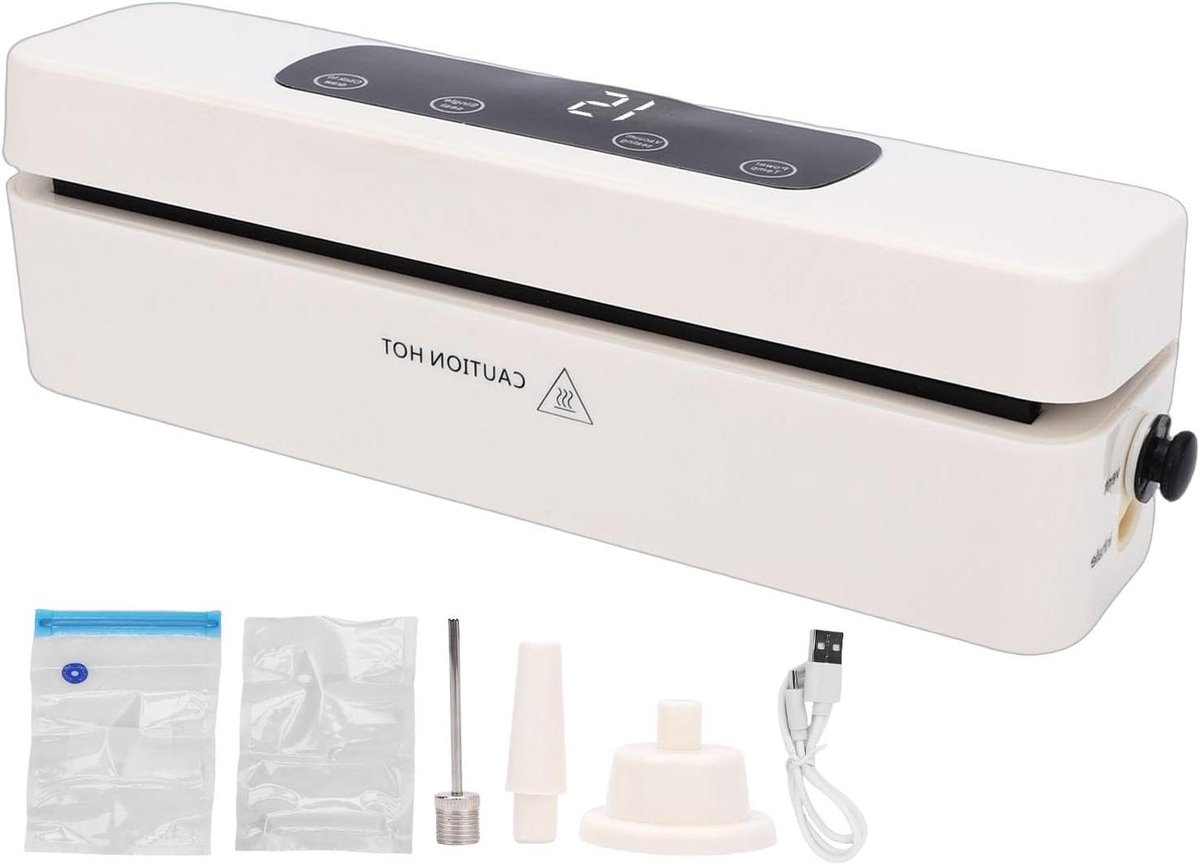 Vacumeermachine - Voedselsealer - Voedsel bewaren - LCD Touch Control - Compact formaat - Zwart