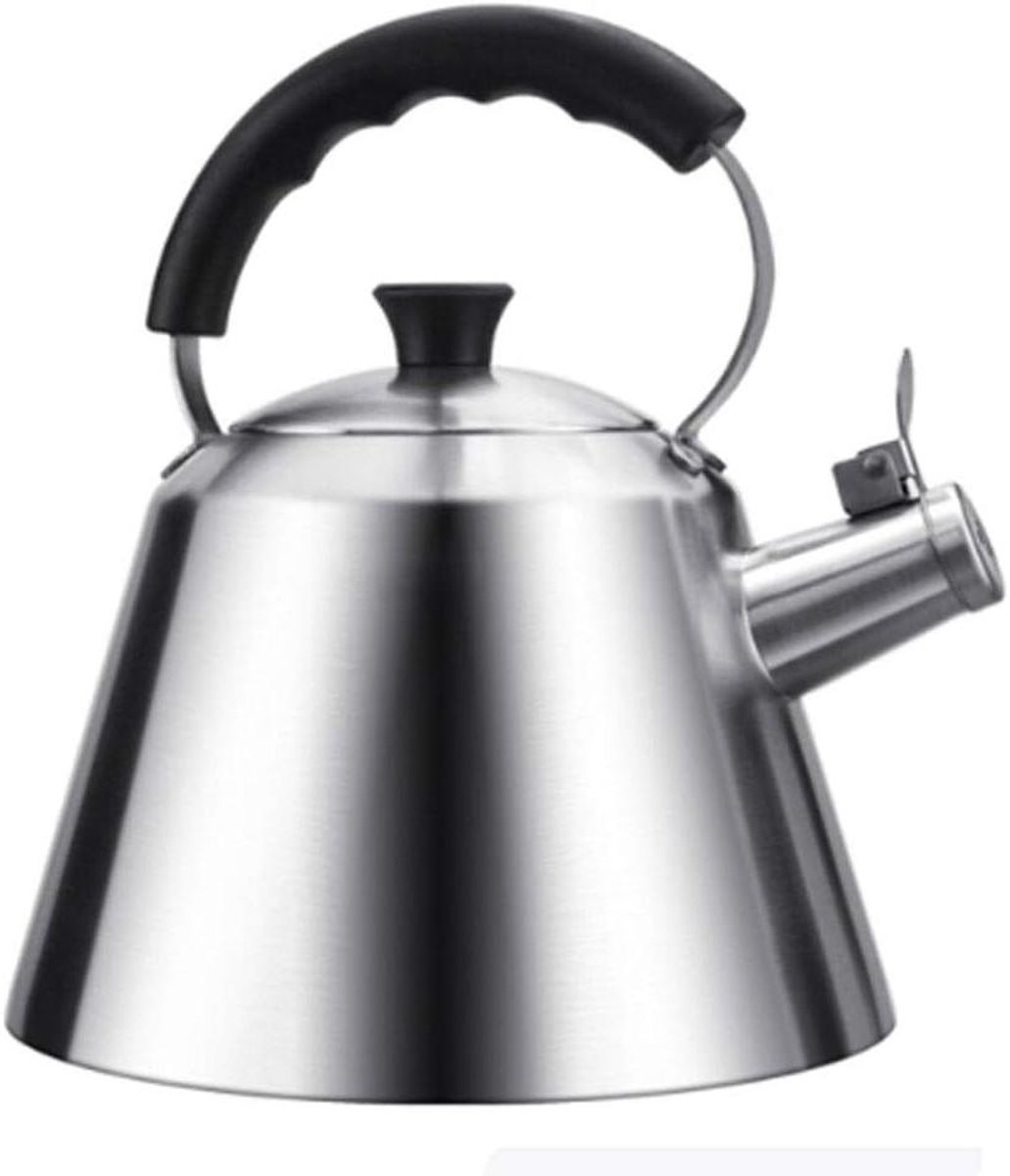 Theeketel RVS - Fluitketel Keuken - Water Koken - Automatisch Fluit Signaal - 3 Liter - Rood