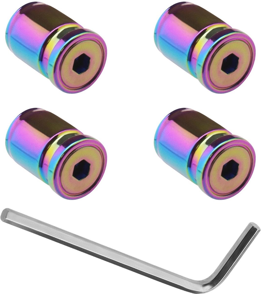 aladdien - Auto Band Klep Cover - Anti-Diefstal Accessoires - Zinklegering - Kleurrijke - Ventieldoppen - Geschikt voor Meeste Voertuigen