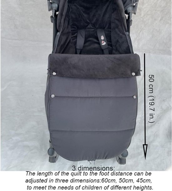 Universal Baby Stroller Warm Footmuff Soft Lining and Waterproof Fabric Compatible with Babyzen YOYO - Carrying Bag Included - Machine Washable (Black), Black, solid color — afbeelding 5