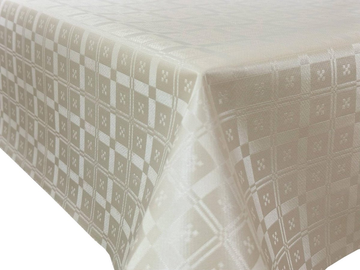 Tafelkleed - Tuinkleed - Buiten Eten - Waterproof PVC - 280x140 cm - Ecru Parel