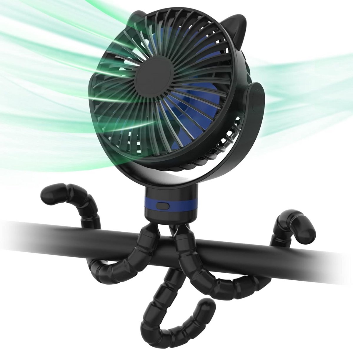 Draagbare Flexibele Stille USB Ventilator met Krachtige Accu voor Kinderwagen en Bureau