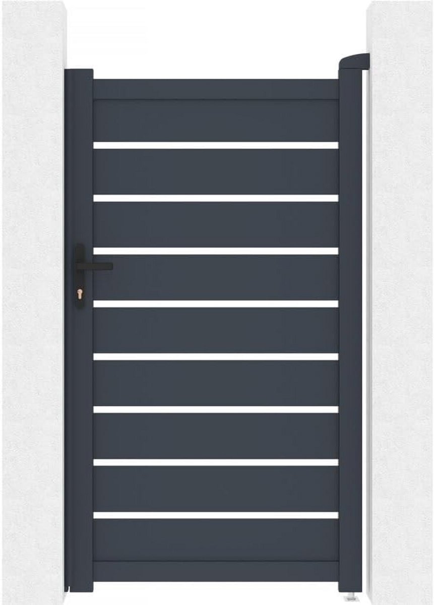 Tuinpoort tuindeur aluminium "Bastien" - 100 x 176 cm - Antraciet