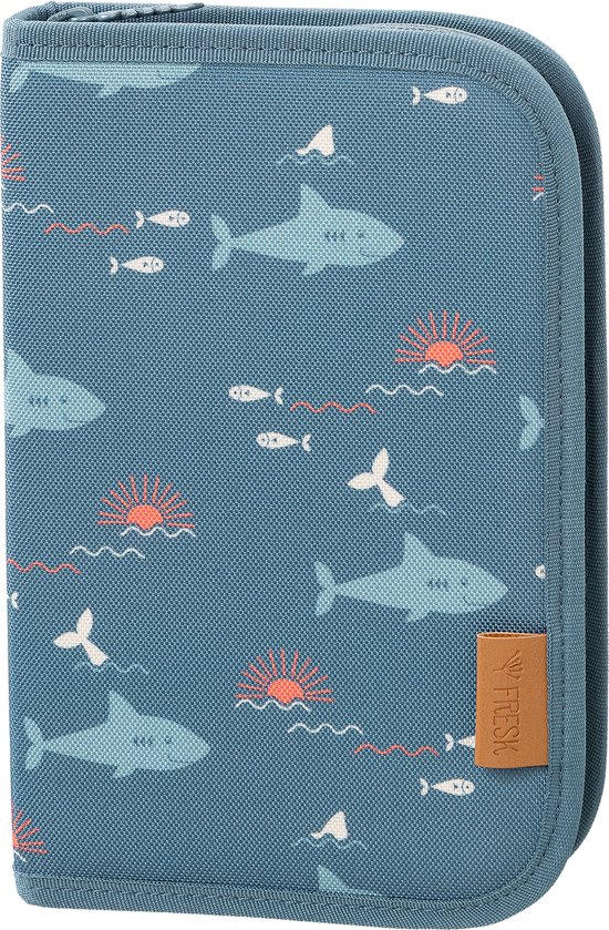 Fresk [Trousse garnie] Garçons – Trousse - Trousse scolaire - Compartiment à crayons pour enfants - Fournitures scolaires - -Bleu - Shark