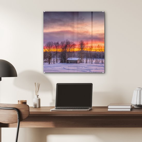 Peinture sur Verre - Twilight Lowland en Suède - 50x50 cm - Peintures sur Verre Peintures - Photo sur Glas