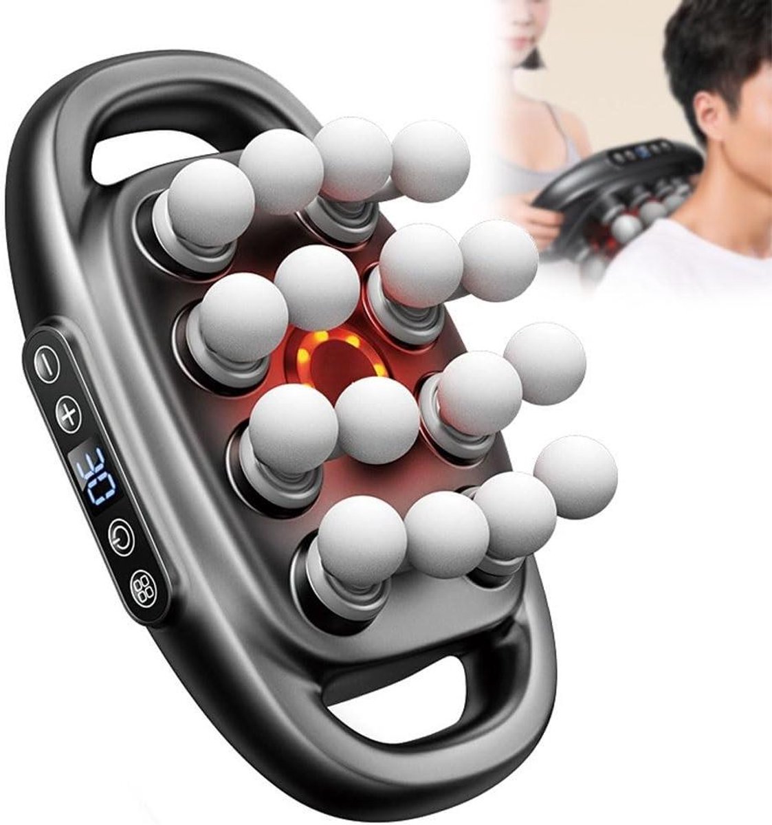 Massagepistool Set - Spierontspanning Apparaat - Herstel Bevorderen - 16 Massagekoppen - 35mm Diepe Massage - Zwart