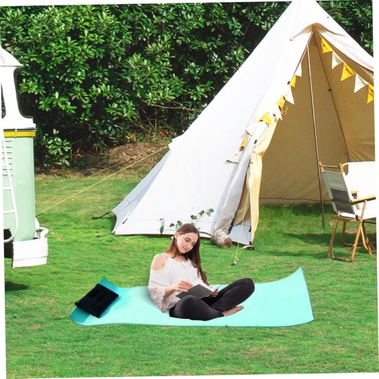 Schuim Slaapmat - Kampeer mat - Buiten slapen - Waterdicht isolerend - 180 x 50 cm - Meer Groen — afbeelding 2