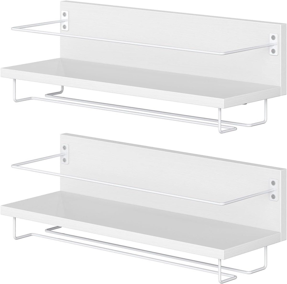 Wijnrek Set - Wandplanken - Wijn Opslag - Verstelbare Opstelling - 38 x 15 x 14 cm - Wit