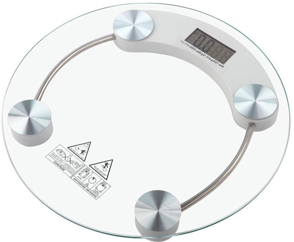 Digitale Personenweegschaal - Glazen Weegschaal - Gezondheid Monitoren - Automatische Uitschakeling - 33 x 32.5 cm - Transparant