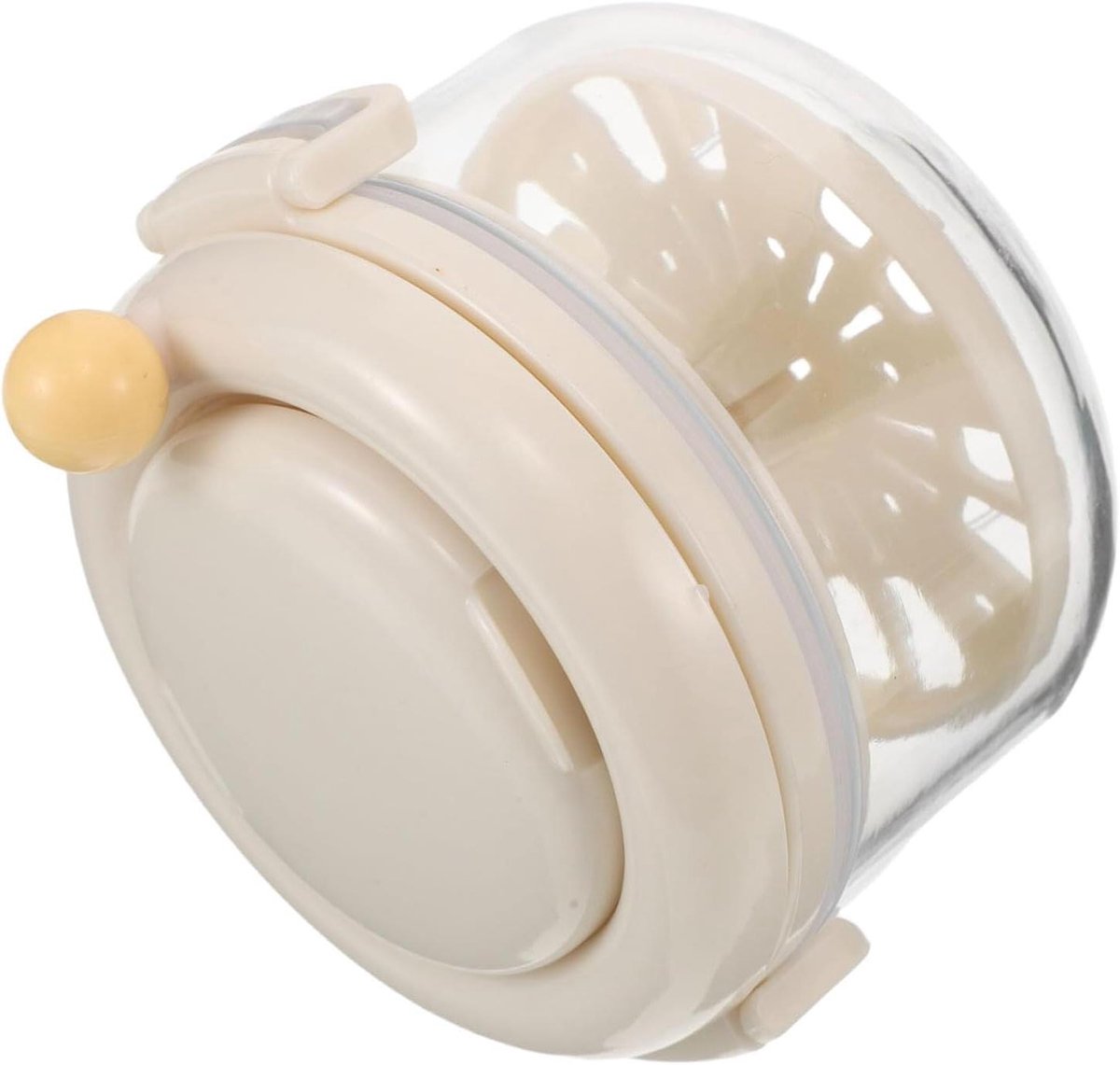 Retainer Box - Opbergdoosje Gebit - Hygiënisch Opbergen - Ingebouwde Spiegel - 9 x 8 x 7 cm - Transparant Beige