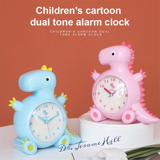 Kinder Wake Up Light - Nachtlampje Tafelklok - Kind Leren Slapen - Schattig Dieren Design - 10x10mm - Sky Blue — afbeelding 5