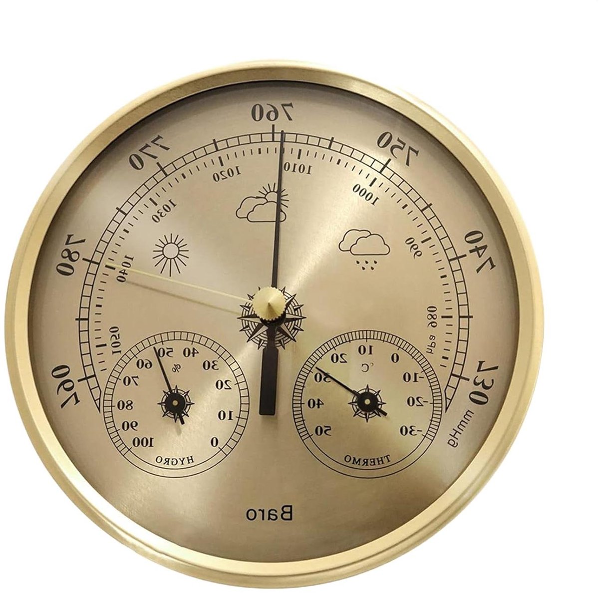 Luchtdrukmeter Barometer - Weerstation Sensor - Buiten Weer - Draadloze Overdracht - 13 cm Display - Metaal