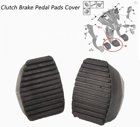 Pedaalhoezen Set - Remkoppeling Covers - Veiliger Rijden - Antislip Rubber - 1 Paar - Zwart — afbeelding 3