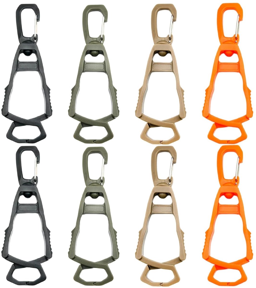 Set van 8 Werk Klemmen met 360 Graden Draaibare Grip Clips en Carabiner, Ideaal voor Klussen, Camping en Outdoor Activiteiten, 10.5 x 3.5 cm