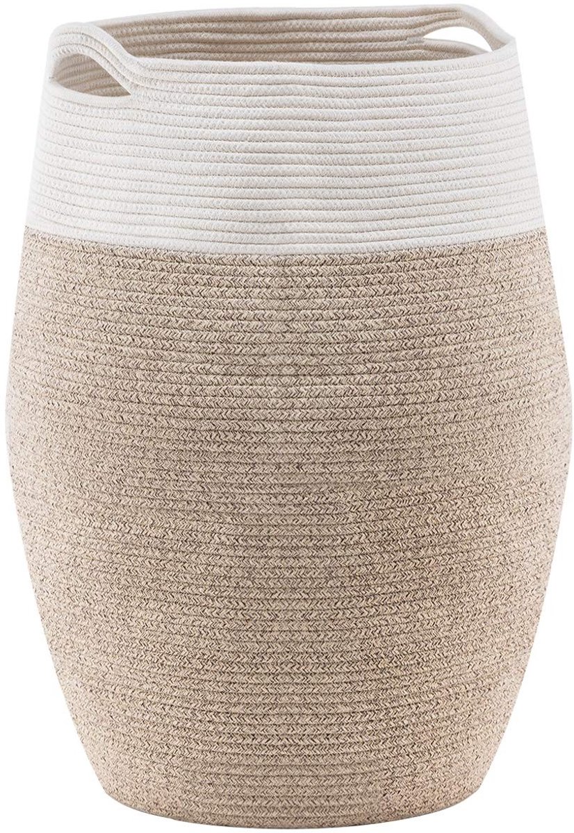 aladdien - Grote geweven wasmand - Wasgoed opbergen - 105 liter capaciteit - Bruin - Multifunctionele opbergoplossing - Geschikt voor volwassenen - ..
