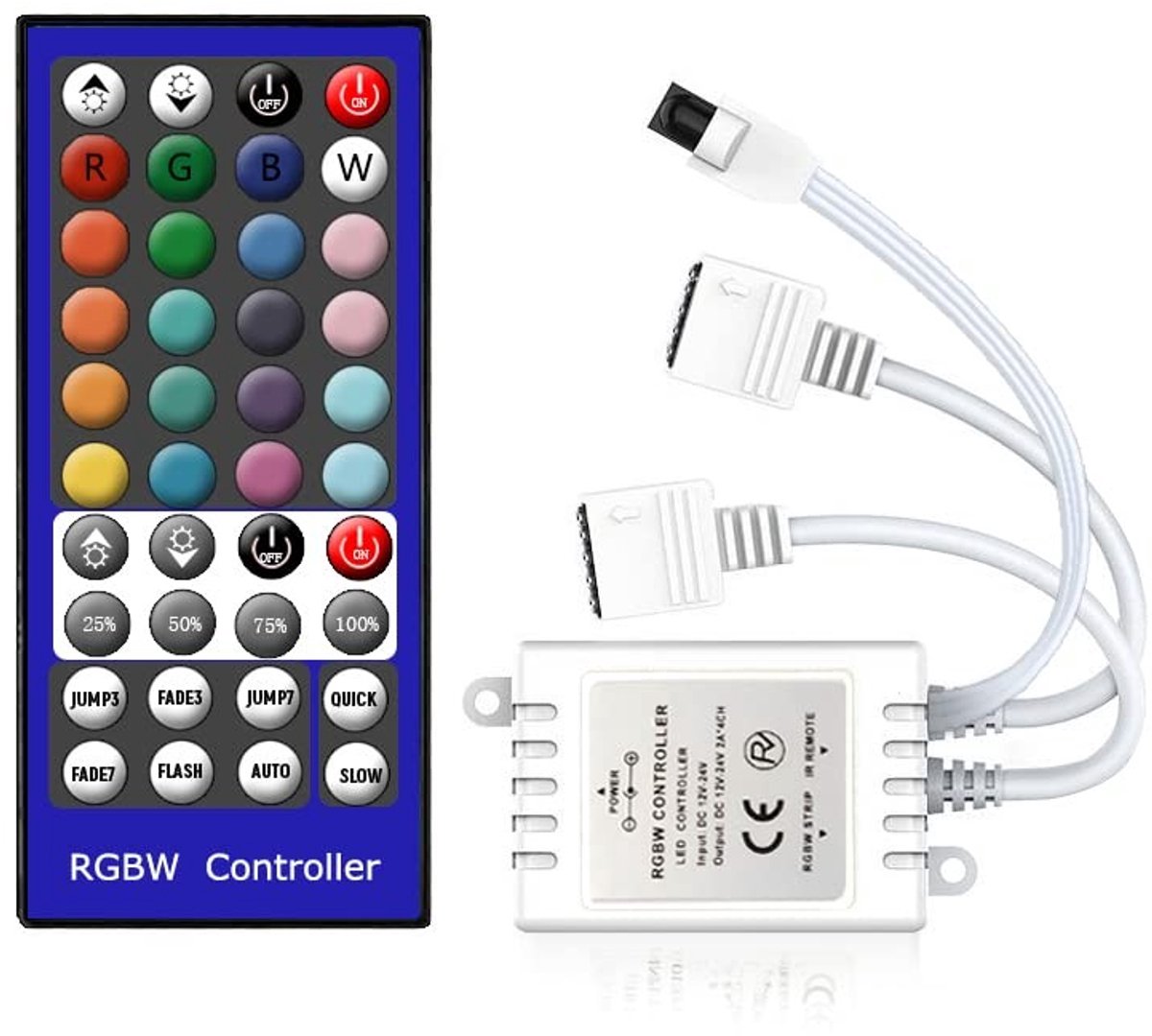 aladdien - Arote LED Controller - IR Afstandsbediening - Kleurverandering - 44 Key - Geschikt voor LED Strip - DC 12V-24V