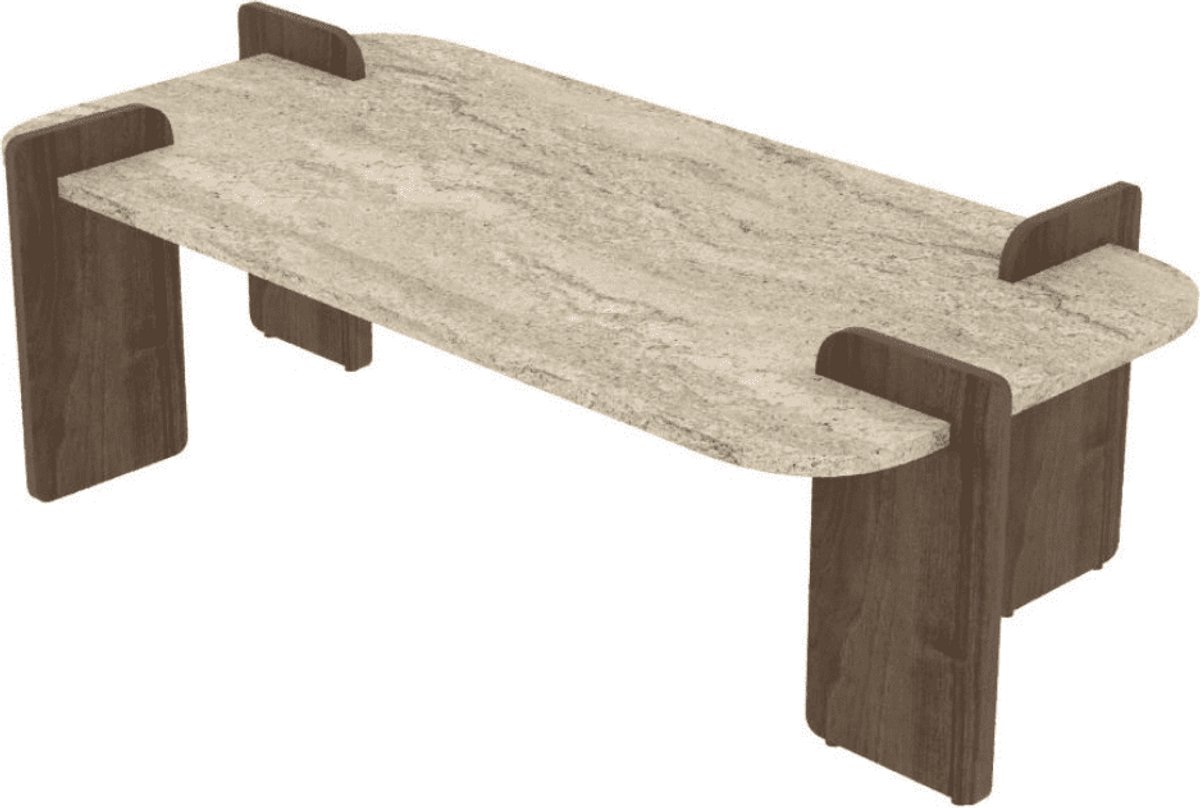 CaliCosy Tafel met afgerond tafelblad L120 cm - ÉLIA Beige