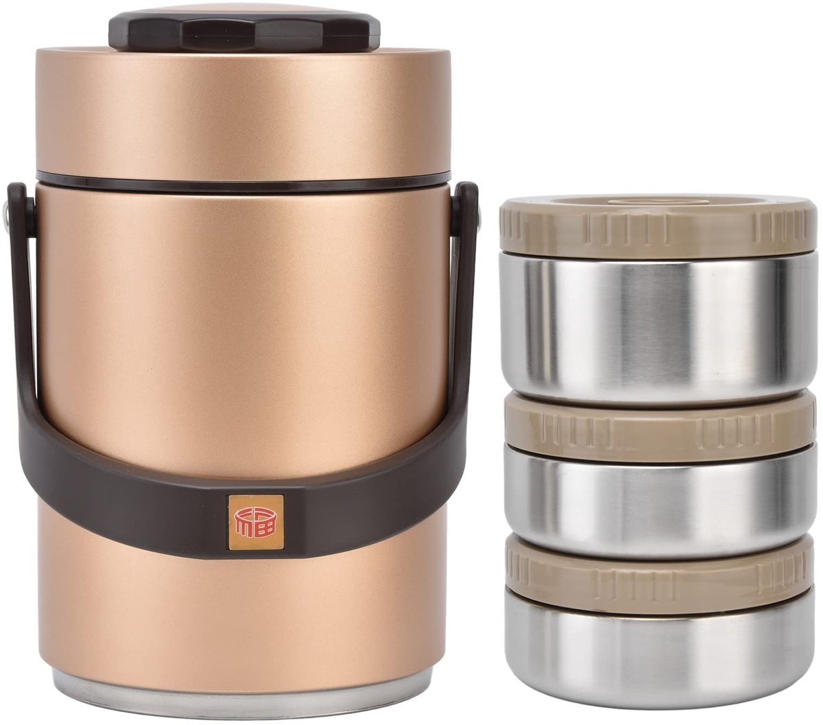Pissente 2000ML Thermische Lunchbox - Geïsoleerde Voedselpot - RVS - Voor Werk, School & Buitenactiviteiten - Goud