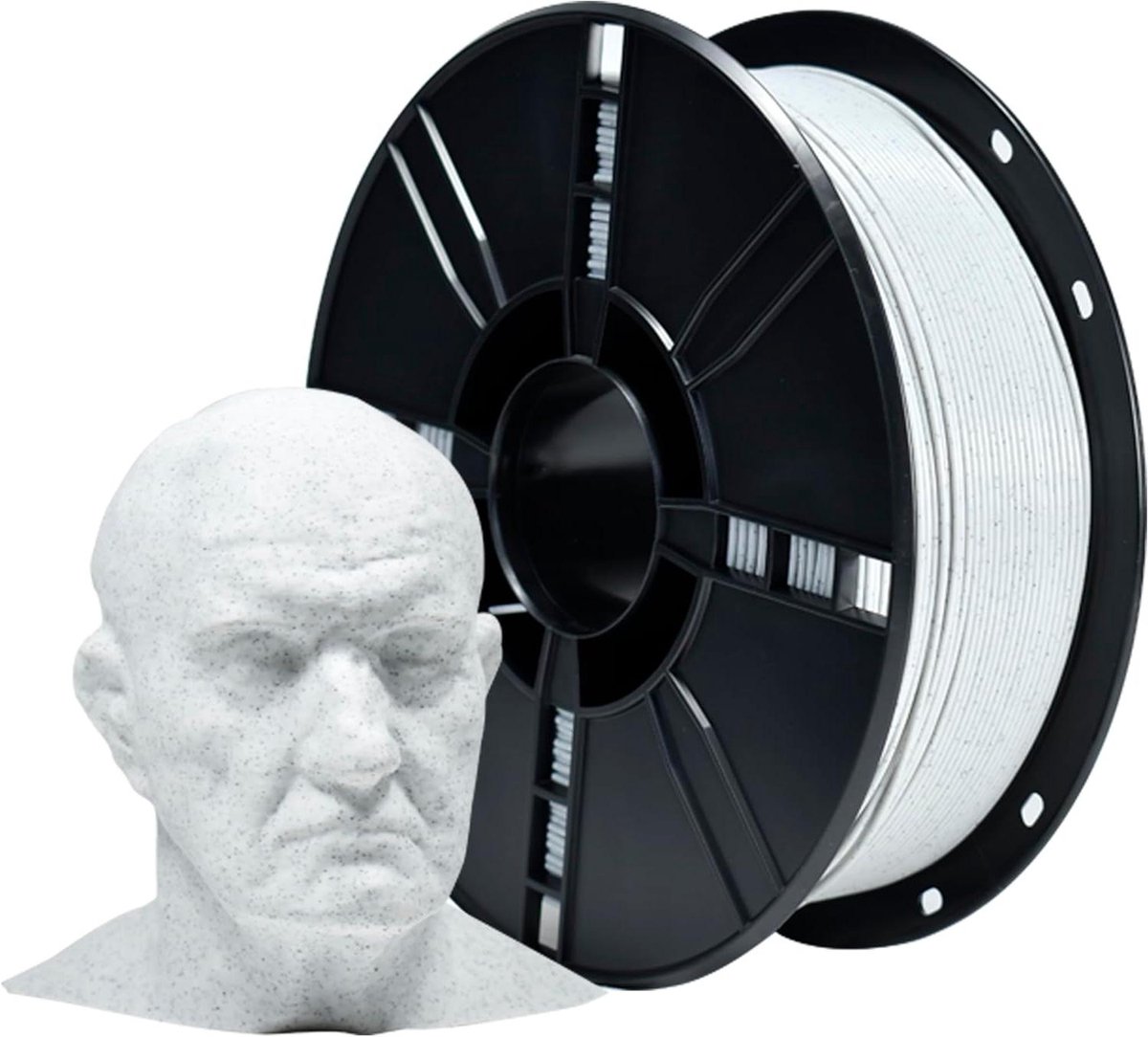 3D Printer Filament - PLA Plus - Objecten Printen - Marmer Uiterlijk - 175 mm - Marmer Wit