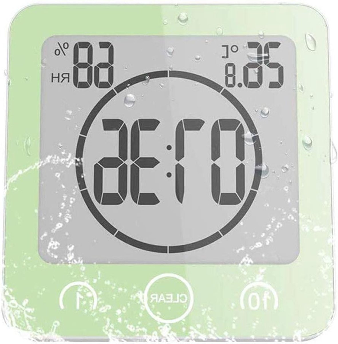 Kamerthermometer Hygrometer - Elektronische Weerstation - Binnenklimaat Meten - Waterdicht Spatwater - Grote Cijfers - Wit