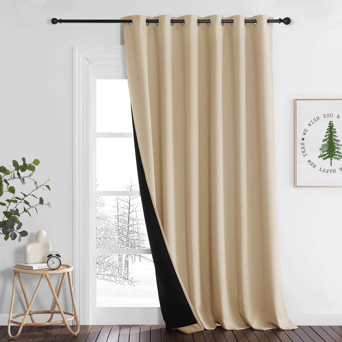 PONY DANCE 100% Blackout Gordijnen 200x245cm - Biscotti Beige - Thermisch Isolerend