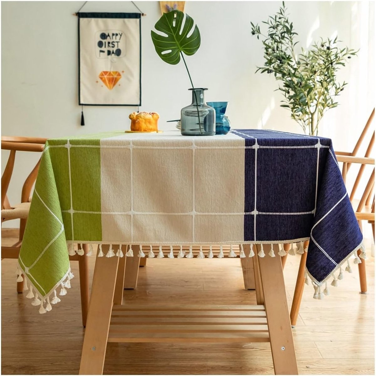 Tafelkleed - Decoratief kleed - Tafel decoreren - Slijtvast chiffon - 90x90 cm - Wit grijs