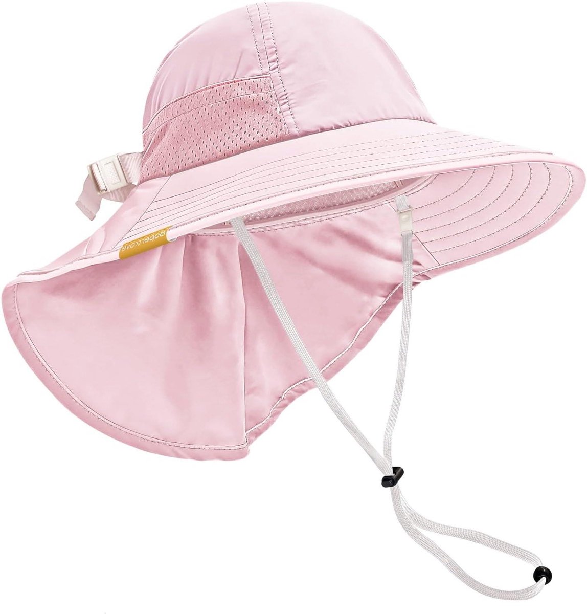 Baby zonnehoed - Zomerhoed peuter - Zonbescherming kinderen - UV bescherming 50+ - Verstelbaar - Lichtroze